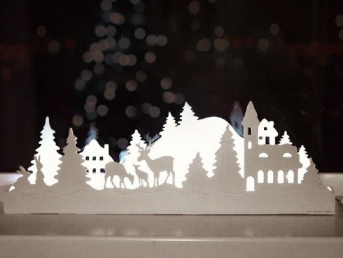 Décoration de rebord de fenêtre bricolage pour la nouvelle année